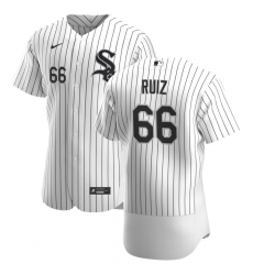 Men Chicago White Sox 66 Jose Ruiz Men Nike White Home 2020 Flex Base Player MLB Jersey