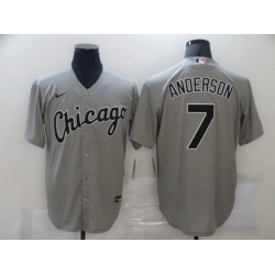 Men Chicago White Sox 7 Tim Anderson Grey Stitched MLB Cool Base Nike Jersey
