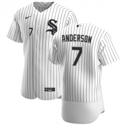 Men Chicago White Sox 7 Tim Anderson Men Nike White Home 2020 Flex Base Player MLB Jersey