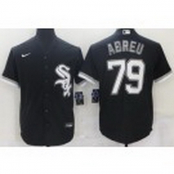 Men Chicago White Sox 79 Jose Abreu Black Cool Base Stitched Nike Jersey