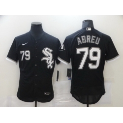 Men Chicago White Sox 79 Jose Abreu Black Stitched MLB Flex Base Nike Jersey