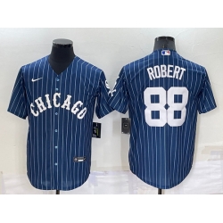 Men Chicago White Sox 88 Luis Robert Navy Cool Base Stitched Jersey