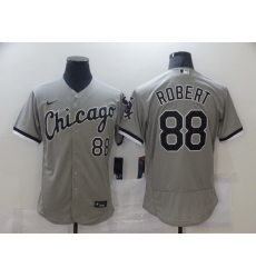 Men Chicago White Sox Luis Robert 88　Grey Stitched MLB Flex Base Nike Jersey