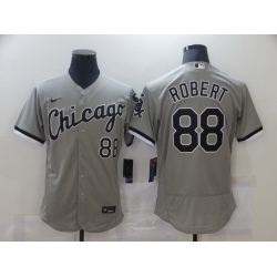 Men Chicago White Sox Luis Robert 88　Grey Stitched MLB Flex Base Nike Jersey