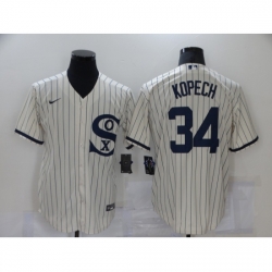Men Nike Chicago White Sox 34 Michael Kopech Cream Game 2021 Field of Dreams Jersey