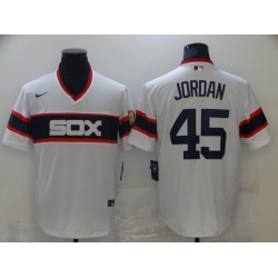 Men Nike Chicago White Sox Michael Jordan 45 White Pullover MLB Jersey