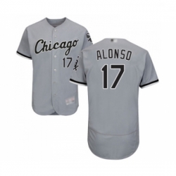 Mens Chicago White Sox 17 Yonder Alonso Grey Road Flex Base Authentic Collection Baseball Jersey