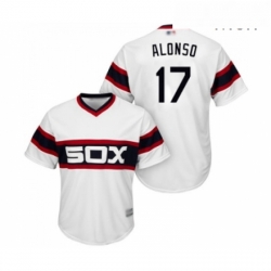 Mens Chicago White Sox 17 Yonder Alonso Replica White 2013 Alternate Home Cool Base Baseball Jersey 