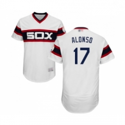 Mens Chicago White Sox 17 Yonder Alonso White Alternate Flex Base Authentic Collection Baseball Jersey