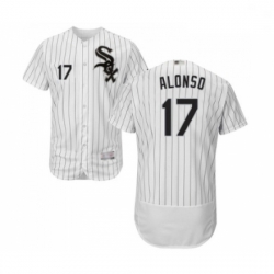 Mens Chicago White Sox 17 Yonder Alonso White Home Flex Base Authentic Collection Baseball Jersey