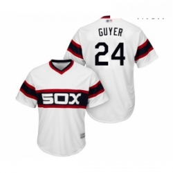 Mens Chicago White Sox 24 Brandon Guyer Replica White 2013 Alternate Home Cool Base Baseball Jersey 