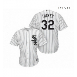 Mens Chicago White Sox 32 Preston Tucker Replica White Home Cool Base Baseball Jersey 