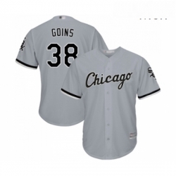 Mens Chicago White Sox 38 Ryan Goins Replica Grey Road Cool Base Baseball Jersey 