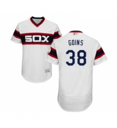 Mens Chicago White Sox 38 Ryan Goins White Alternate Flex Base Authentic Collection Baseball Jersey