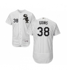 Mens Chicago White Sox 38 Ryan Goins White Home Flex Base Authentic Collection Baseball Jersey
