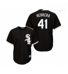 Mens Chicago White Sox 41 Kelvin Herrera Replica Black Alternate Home Cool Base Baseball Jersey 