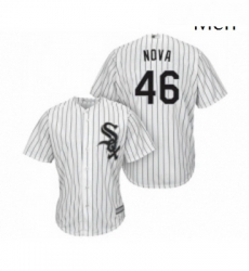 Mens Chicago White Sox 46 Ivan Nova Replica White Home Cool Base Baseball Jersey 
