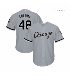 Mens Chicago White Sox 48 Alex Colome Replica Grey Road Cool Base Baseball Jersey 