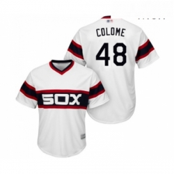 Mens Chicago White Sox 48 Alex Colome Replica White 2013 Alternate Home Cool Base Baseball Jersey 