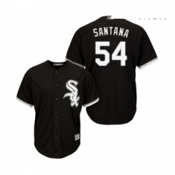 Mens Chicago White Sox 54 Ervin Santana Replica Black Alternate Home Cool Base Baseball Jersey 