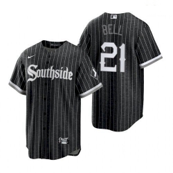 Men's Chicago White Sox Southside George Bell Black Replica Jersey