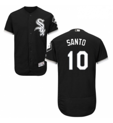 Mens Majestic Chicago White Sox 10 Ron Santo Black Alternate Flexbase Authentic Collection MLB Jersey