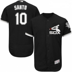 Mens Majestic Chicago White Sox 10 Ron Santo Black Flexbase Authentic Collection MLB Jersey