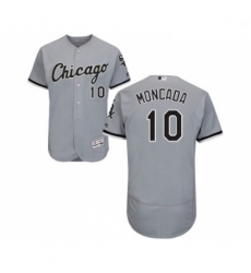 Mens Majestic Chicago White Sox 10 Yoan Moncada Grey Road Flex Base Authentic Collection MLB Jerseys