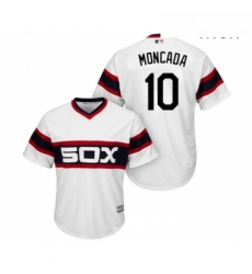 Mens Majestic Chicago White Sox 10 Yoan Moncada Replica White 2013 Alternate Home Cool Base MLB Jerseys 