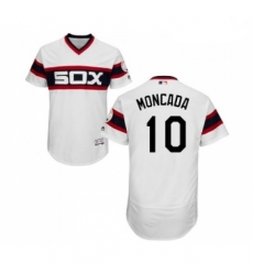 Mens Majestic Chicago White Sox 10 Yoan Moncada White Alternate Flex Base Authentic Collection MLB Jersey
