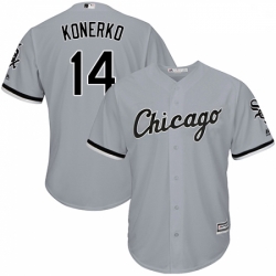 Mens Majestic Chicago White Sox 14 Paul Konerko Grey Road Flex Base Authentic Collection MLB Jersey