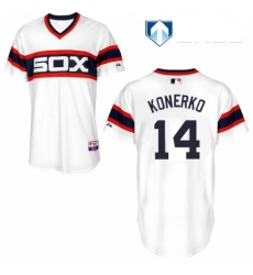 Mens Majestic Chicago White Sox 14 Paul Konerko White Alternate Flex Base Authentic Collection MLB Jersey