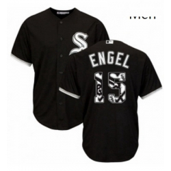 Mens Majestic Chicago White Sox 15 Adam Engel Authentic Black Team Logo Fashion Cool Base MLB Jersey 