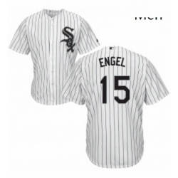 Mens Majestic Chicago White Sox 15 Adam Engel Replica White Home Cool Base MLB Jersey 