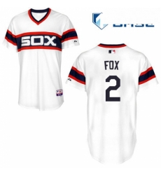 Mens Majestic Chicago White Sox 2 Nellie Fox Replica White 2013 Alternate Home Cool Base MLB Jersey
