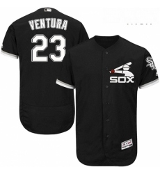 Mens Majestic Chicago White Sox 23 Robin Ventura Authentic Black Alternate Home Cool Base MLB Jersey