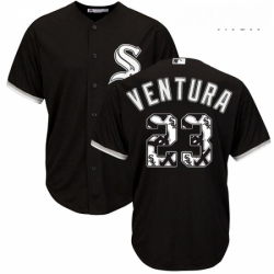 Mens Majestic Chicago White Sox 23 Robin Ventura Authentic Black Team Logo Fashion Cool Base MLB Jersey