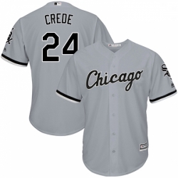 Mens Majestic Chicago White Sox 24 Joe Crede Grey Road Flex Base Authentic Collection MLB Jersey