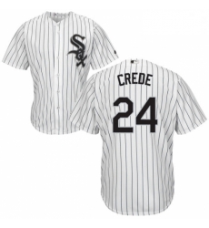 Mens Majestic Chicago White Sox 24 Joe Crede White Home Flex Base Authentic Collection MLB Jersey