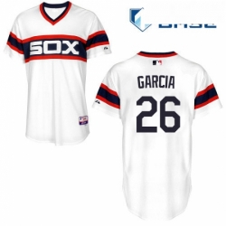 Mens Majestic Chicago White Sox 26 Avisail Garcia Replica White 2013 Alternate Home Cool Base MLB Jersey