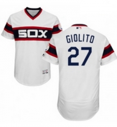 Mens Majestic Chicago White Sox 27 Lucas Giolito White Alternate Flex Base Authentic Collection MLB Jersey 