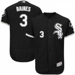 Mens Majestic Chicago White Sox 3 Harold Baines Black Flexbase Authentic Collection MLB Jersey