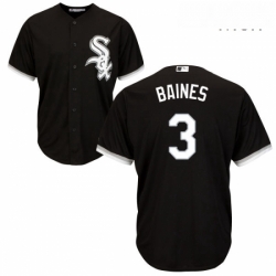 Mens Majestic Chicago White Sox 3 Harold Baines Replica Black Alternate Home Cool Base MLB Jersey