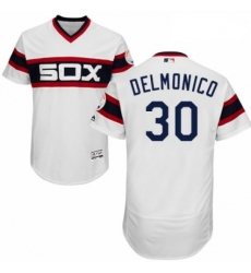 Mens Majestic Chicago White Sox 30 Nicky Delmonico White Alternate Flex Base Authentic Collection MLB Jersey