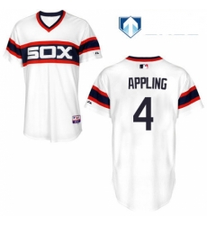 Mens Majestic Chicago White Sox 4 Luke Appling White Alternate Flex Base Authentic Collection MLB Jersey