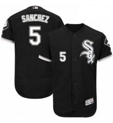 Mens Majestic Chicago White Sox 5 Yolmer Sanchez Black Alternate Flex Base Authentic Collection MLB Jersey 