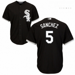 Mens Majestic Chicago White Sox 5 Yolmer Sanchez Replica Black Alternate Home Cool Base MLB Jersey 