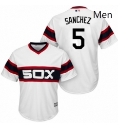 Mens Majestic Chicago White Sox 5 Yolmer Sanchez Replica White 2013 Alternate Home Cool Base MLB Jersey 