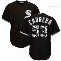 Mens Majestic Chicago White Sox 53 Melky Cabrera Authentic Black Team Logo Fashion Cool Base MLB Jersey