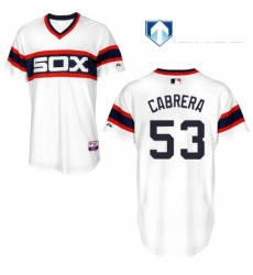 Mens Majestic Chicago White Sox 53 Melky Cabrera White Alternate Flex Base Authentic Collection MLB Jersey 